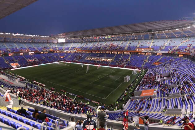 FIFA Fußball WM 2022, Stadium 974 Ras Abu Aboud Stadion Weltmeisterschaft Stadion 2022 FIFA Arab Cup 2021 in Katar Stadion Ras Abu Aboud am 15.12.2021 in Doha *** Ras Abu Aboud Stadium World Cup Stadium 2022 FIFA Arab Cup 2021 in Qatar Ras Abu Aboud Stadium on 15 12 2021 in Doha