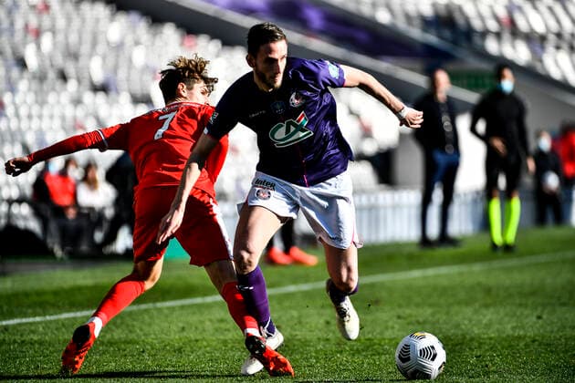 Mikkel Puggaard (tfc) FOOTBALL : Toulouse vs Nimes - 32eme de Finale de Coupe de France - Toulouse - Le 18 12 2021 ThierryBreton Panoramic 