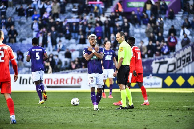 But et joie Ado Onaiwu (tfc) FOOTBALL : Toulouse vs Nimes - 32eme de Finale de Coupe de France - Toulouse - Le 18 12 2021 ThierryBreton Panoramic 