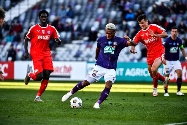 Ado Onaiwu (tfc) FOOTBALL : Toulouse vs Nimes - 32eme de Finale de Coupe de France - Toulouse - Le 18 12 2021 ThierryBreton Panoramic 