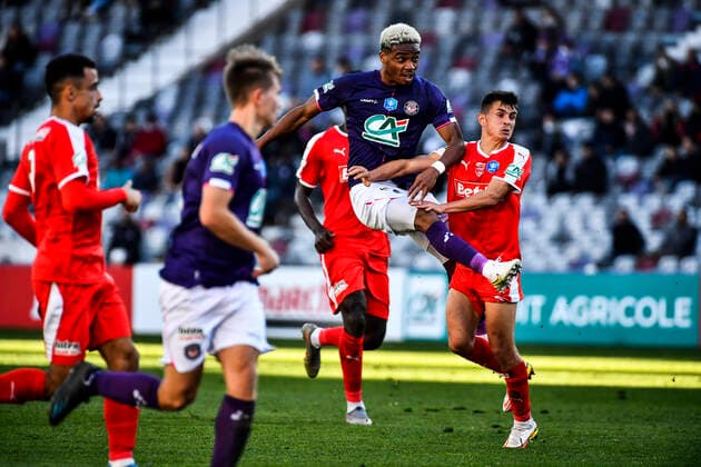 Ado Onaiwu (tfc) FOOTBALL : Toulouse vs Nimes - 32eme de Finale de Coupe de France - Toulouse - Le 18 12 2021 ThierryBreton Panoramic 