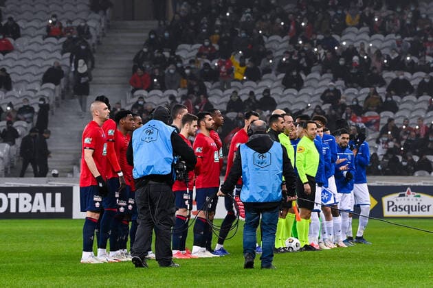 Presentation - Line up - Burak Yilmaz ( 11 - LOSC ) - FOOTBALL : Lille vs Auxerre - Coupe de France - Lille - 18 12 2021 FedericoPestellini Panoramic 
