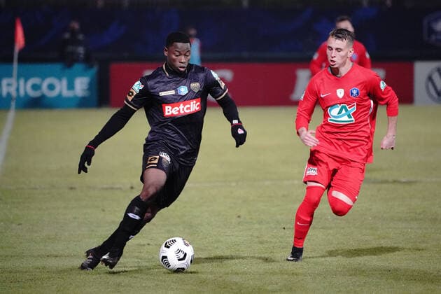 Ahmad Toure Ngouyamsa (Dijon FCO) FOOTBALL : AS Cannes vs Dijon FCO - 32 eme de finale de Coupe de France - Cannes - 18 12 2021 NorbertScanella Panoramic 