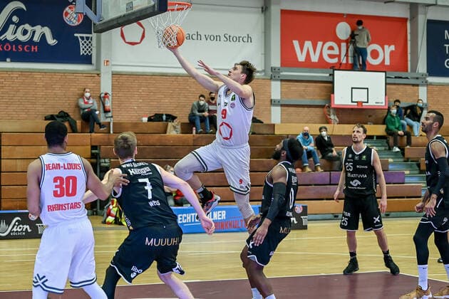 Barmer 2. Basketball Bundesliga ProB, Rheinstars Koeln vs. WWU Baskets Muenster, 18.12.2021 Florian Wendeler (RheinStars Koeln 9), Barmer 2. Basketball Bundesliga ProB, Rheinstars Koeln vs. WWU Baskets Muenster am 18.12.2021 im ASV Koeln in Koeln (Nordrhein-Westfalen) Copyright: xBEAUTIFULxSPORTS Mueller-Laschetx