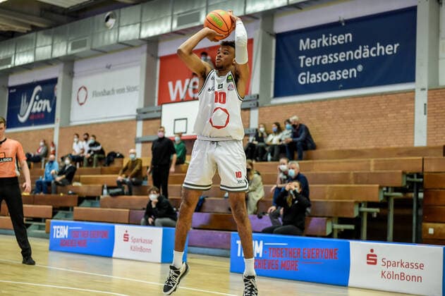 Barmer 2. Basketball Bundesliga ProB, Rheinstars Koeln vs. WWU Baskets Muenster, 18.12.2021 Aykeen Richardson (RheinStars Koeln 10), Barmer 2. Basketball Bundesliga ProB, Rheinstars Koeln vs. WWU Baskets Muenster am 18.12.2021 im ASV Koeln in Koeln (Nordrhein-Westfalen) Copyright: xBEAUTIFULxSPORTS Mueller-Laschetx
