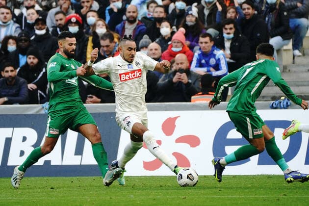 Fußball, Coupe de France, Olympique Marseille - ES Cannet Rocheville Dimitri Payet (Olympique de Marseille) FOOTBALL : OM vs Cannet Rocheville - 32 eme de finale de Coupe de France - Marseille - 19 12 2021 NorbertScanella Panoramic 