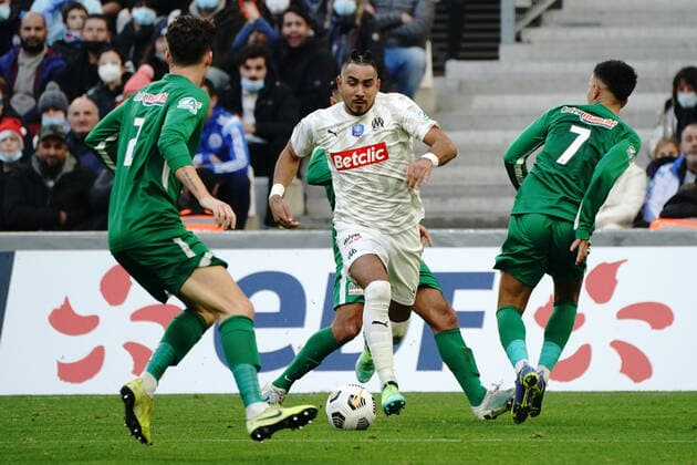 Fußball, Coupe de France, Olympique Marseille - ES Cannet Rocheville Dimitri Payet (Olympique de Marseille) FOOTBALL : OM vs Cannet Rocheville - 32 eme de finale de Coupe de France - Marseille - 19 12 2021 NorbertScanella Panoramic 