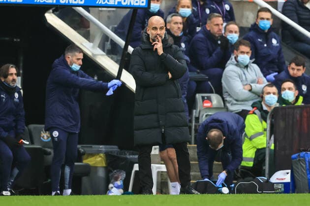 Premier League Newcastle United v Manchester City Josep Guardiola manager of Manchester City during the game Copyright: xMarkxCosgrove NewsxImagesx