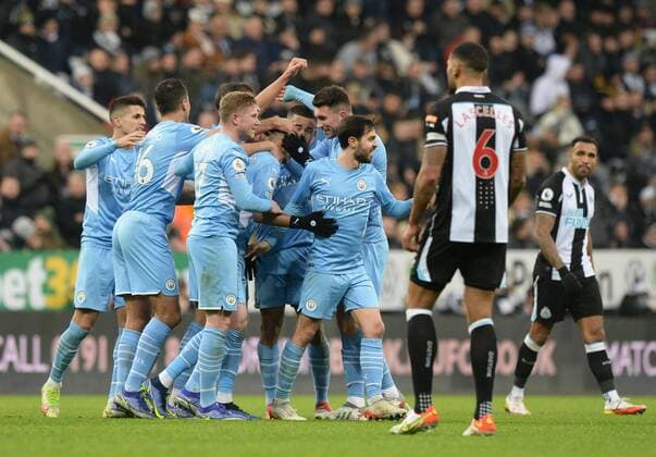 Sport Themen der Woche KW50 Mandatory Credit: Photo by Richard Lee Shutterstock (12648671an) Riyad Mahrez of Manchester City celebrates scoring their third goal after VAR ruled it onside Newcastle United v Manchester City, Premier League, Football, St James Park, Wolverhampton, UK - 19 Dec 2021 EDITORIAL USE ONLY No use with unauthorised audio, video, data, fixture lists, club league logos or live services. Online in-match use limited to 120 images, no video emulation. No use in betting, games or single club league player publications. Newcastle United v Manchester City, Premier League, Football, St James Park, Wolverhampton, UK - 19 Dec 2021 EDITORIAL USE ONLY No use with unauthorised audio, video, data, fixture lists, club league logos or live services. Online in-match use limited to 120 images, no video emulation. No use in betting, games or single club league player publications.  Copyright: xRichardxLee Shutterstockx 12648671an