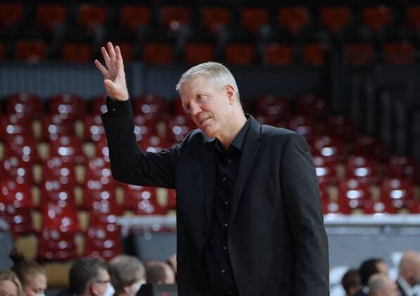 Ludwigsburgs Trainer John PATRICK. Basketball, FC Bayern - Ludwigsburg, am 19.12.2021, Basketball Bundesliga, FC Bayern München Basketball - MHP Riesen Ludwigsburg, Saison 2021-2022, in Muenchen, A U D I D O M E, Deutschland. Quelle Copyright Credit : Oryk HAIST
