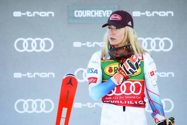 ALPINE SKIING - FIS WC Courchevel COURCHEVEL,FRANCE,21.DEC.21 - ALPINE SKIING - FIS World Cup, giant slalom, ladies, award ceremony. Image shows Mikaela Shiffrin (USA).  GEPAxpictures xMathiasxMandl