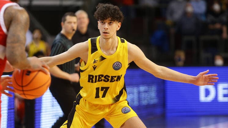 Ludwigsburg , Basketball Champions League MHP Riesen Ludwigsburg vs BC Prometey , Nico Santana Mojica ( Riesen )