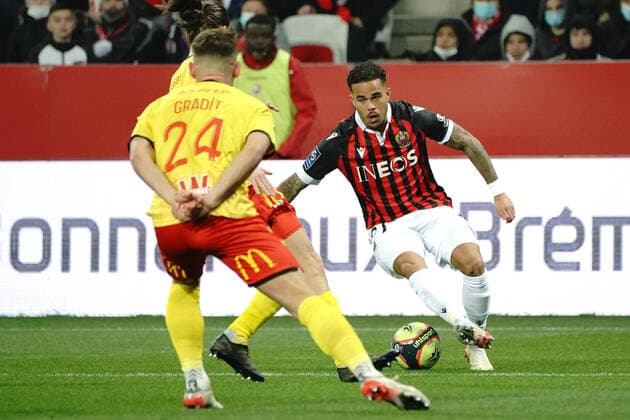 Justin Kluivert (OGC Nice) FOOTBALL : OGC Nice vs RC lens - Ligue 1 Uber Eats - Nice -22 12 2021 NorbertScanella Panoramic 