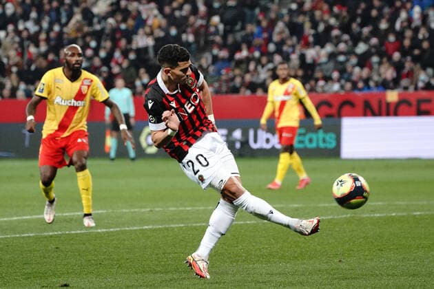 Youcef Atal (OGC Nice) FOOTBALL : OGC Nice vs RC lens - Ligue 1 Uber Eats - Nice -22 12 2021 NorbertScanella Panoramic 