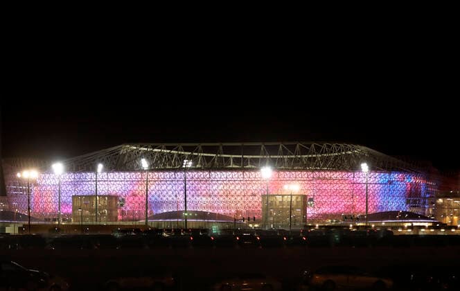 FIFA Fußball WM 2022, Ahmed bin Ali Stadion Ahmed Bin Ali Stadion Weltmeisterschaft Stadion 2022 FIFA Arab Cup 2021 in Katar Stadion Ahmed Bin Ali in Ar Rayyan am 10.12.2021 in Ar Rayyan *** Ahmed Bin Ali Stadium World Cup Stadium 2022 FIFA Arab Cup 2021 in Qatar Stadium Ahmed Bin Ali in Ar Rayyan on 10 12 2021 in Ar Rayyan