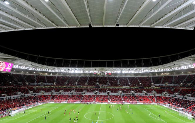 FIFA Fußball WM 2022, Ahmed bin Ali Stadion Ahmed Bin Ali Stadion Weltmeisterschaft Stadion 2022 FIFA Arab Cup 2021 in Katar Stadion Ahmed Bin Ali in Ar Rayyan am 10.12.2021 in Ar Rayyan *** Ahmed Bin Ali Stadium World Cup Stadium 2022 FIFA Arab Cup 2021 in Qatar Stadium Ahmed Bin Ali in Ar Rayyan on 10 12 2021 in Ar Rayyan