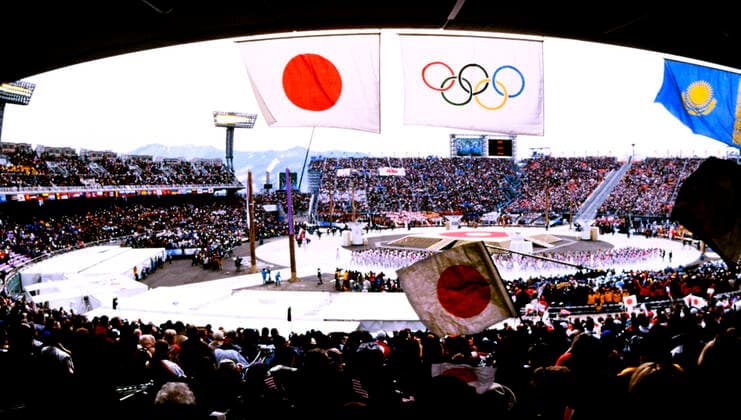 Eroeffnungsfeier NAGANO 1998 OPENING CEREMONIE Nagano Olympische Winterspiele 1998 in Nagano Japan vom 07. - 22. 02 1998 am 07.02.1998 in Nagano *** OPENING CEREMONY NAGANO 1998 OPENING CEREMONY Nagano Olympic Winter Games 1998 in Nagano Japan from 07 22 02 1998 on 07 02 1998 in Nagano