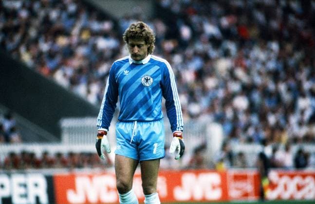 20.06.84 Spanien - Deutschland Frankreich, Paris, 20.06.1984, Fussball, UEFA, EM Europameisterschaft 1984 in Frankreich, Spanien - DFB Deutschland (1:0): Harald Toni Schumacher (Deutschland). *** 20 06 84 Spain Germany France, Paris, 20 06 1984, Football, UEFA, European Championship 1984 in France, Spain DFB Germany 1 0 Harald Toni Schumacher Germany