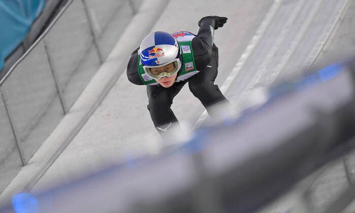 Bilder des Jahres 2021, Sport 12 Dezember Sport Themen der Woche KW52 Sport Bilder des Tages 29.12.2021, Skispringen 70. Vierschanzentournee 2021 22, Auftaktspringen auf der Schattenbergschanze in der WM-Skisprung Arena in Oberstdorf. Ryoyu Kobayashi (JPN) *** 29 12 2021, Ski Jumping 70 Four Hills Tournament 2021 22, Opening Jump on the Schattenbergschanze in the World Cup Ski Jumping Arena in Oberstdorf Ryoyu Kobayashi JPN