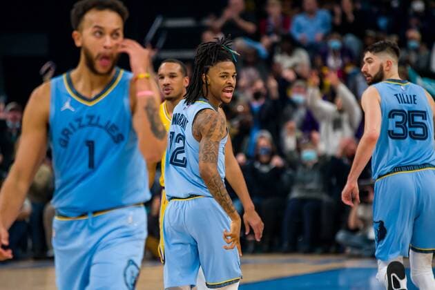 Grizzlies point guard Ja Morant (12) during the game between Grizzlieas and Lakers, at FedEx Forum in Memphis, Tennessee, US, 29 December 2021. Lakers at Memphis Grizzlies Basketball !ACHTUNG: NUR REDAKTIONELLE NUTZUNG!  Copyright: xMATTHEWxA.xSMITHx AME6693 20211230-0ff514e684f7a4b50629a642d76af4c7c2f26f23
