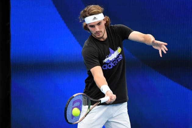 ATP, Tennis Herren CUP PRACTICE SESSION, Greece?s Stefanos Tsitsipas during an ATP Cup practice session at Ken Rosewall Arena, Sydney Olympic Park in Sydney, Thursday, December 30, 2021. ( NO ARCHIVING, EDITORIAL USE ONLY, NO USE IN BOOKS WITHOUT CONSENT SYDNEY NSW AUSTRALIA  Copyright: xMICKxTSIKASx 20211230001609777841