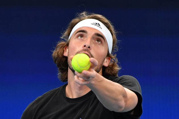 ATP, Tennis Herren CUP PRACTICE SESSION, Greece?s Stefanos Tsitsipas during an ATP Cup practice session at Ken Rosewall Arena, Sydney Olympic Park in Sydney, Thursday, December 30, 2021. ( NO ARCHIVING, EDITORIAL USE ONLY, NO USE IN BOOKS WITHOUT CONSENT SYDNEY NSW AUSTRALIA  Copyright: xMICKxTSIKASx 20211230001609777890
