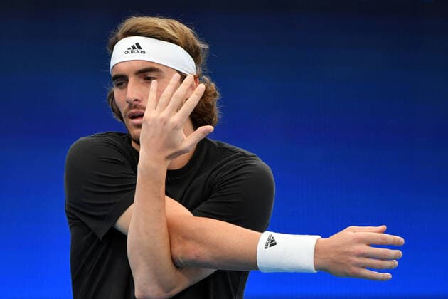ATP, Tennis Herren CUP PRACTICE SESSION, Greece?s Stefanos Tsitsipas during an ATP Cup practice session at Ken Rosewall Arena, Sydney Olympic Park in Sydney, Thursday, December 30, 2021. ( NO ARCHIVING, EDITORIAL USE ONLY, NO USE IN BOOKS WITHOUT CONSENT SYDNEY NSW AUSTRALIA  Copyright: xMICKxTSIKASx 20211230001609778104