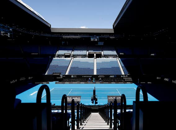 ATP, Tennis Herren CUP PRACTICE SESSION, A general view of Rod Laver Arena during an ATP Cup practice session at Melbourne Park in Melbourne, Friday, December 31, 2021. ( NO ARCHIVING, EDITORIAL USE ONLY, NO USE IN BOOKS WITHOUT CONSENT MELBOURNE VIC AUSTRALIA  Copyright: xCONxCHRONISx 20211231001609943755