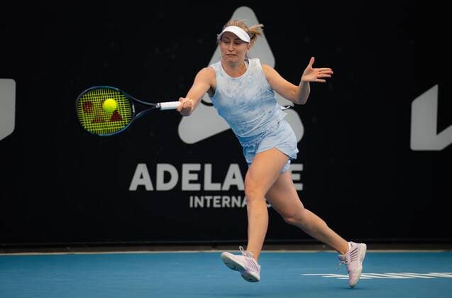 Mandatory Credit: Photo by Rob Prange Shutterstock (12683187o) Daria Saville of Australia in action during the first qualifications round at the 2022 Adelaide International WTA, Tennis Damen 500 tennis tournament Adelaide International, Tennis, Memorial Drive Tennis Centre, Adelaide, Australia - 02 Jan 2022 Adelaide International, Tennis, Memorial Drive Tennis Centre, Adelaide, Australia - 02 Jan 2022  Copyright: xRobxPrange Shutterstockx 12683187o