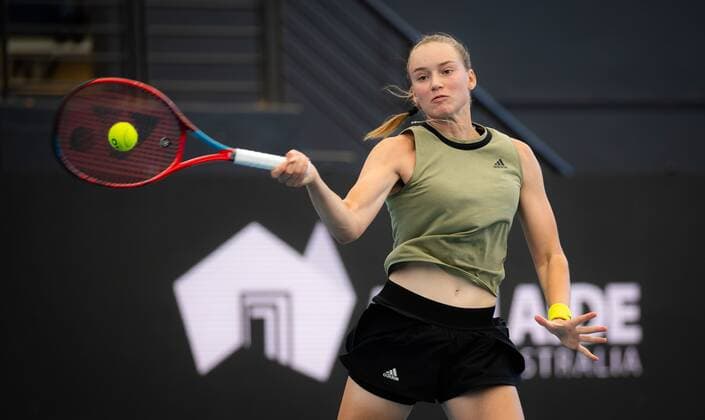 Mandatory Credit: Photo by Rob Prange Shutterstock (12683187cm) Elena Rybakina of Kazakhstan during practice ahead of the 2022 Adelaide International WTA, Tennis Damen 500 tennis tournament Adelaide International, Tennis, Memorial Drive Tennis Centre, Adelaide, Australia - 02 Jan 2022 Adelaide International, Tennis, Memorial Drive Tennis Centre, Adelaide, Australia - 02 Jan 2022  Copyright: xRobxPrange Shutterstockx 12683187cm