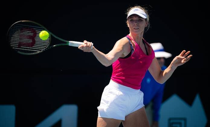 Mandatory Credit: Photo by Rob Prange Shutterstock (12683187da) Katie Boulter of Great Britain in action during the first qualification round of the 2022 Adelaide International WTA, Tennis Damen 500 tennis tournament Adelaide International, Tennis, Memorial Drive Tennis Centre, Adelaide, Australia - 02 Jan 2022 Adelaide International, Tennis, Memorial Drive Tennis Centre, Adelaide, Australia - 02 Jan 2022  Copyright: xRobxPrange Shutterstockx 12683187da