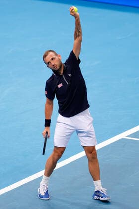 Daniel Evans of Team Great Britain catches the ball against Jan-Lennard Struff of Team Germany during the ATP, Tennis Herren Cup at Qudos Bank Arena, Sydney Olympic Park Tennis Centre, Sydney, Australia on 2 January 2022. Copyright: xPeterxDovganx 30460089