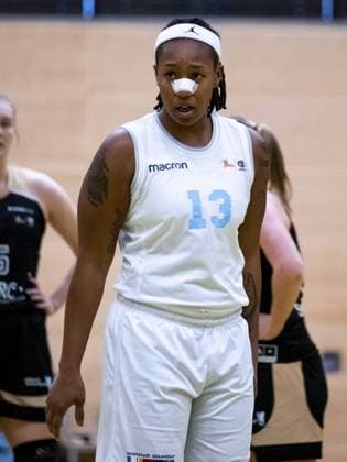 Duesseldorf, Germany, Jan. 2nd 2 Marquita Waller ( 13 Capitol Bascats ) during the 1. Toyota Damen Basketball Bundesliga game between the Capitol Bascats Duesseldorf and Tk Hannover Luchse at Wekita Sportarena in Duesseldorf Tatjana Herzberg SPP Capitol Bascats Duesseldorf v Tk Hannover Luchse 1. Toyota Damen Basketball Bundes Game, Wekita Sportarena 