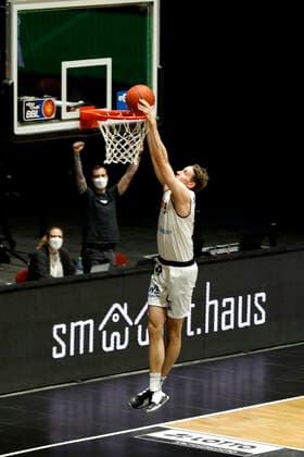 02.01.2022, easyCredit Basketball Bundesliga, BBL, Saison 2021 2022, Herren, Chemnitz Niners - Syntainics MBC Mindaugas Susinskas, Niners Chemnitz Chemnitz Messe Chemnitz Sachsen Germany