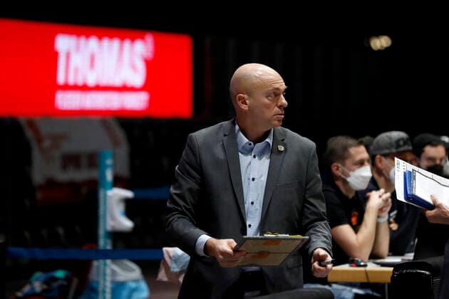 02.01.2022, easyCredit Basketball Bundesliga, BBL, Saison 2021 2022, Herren, Chemnitz Niners - Syntainics MBC Rodrigo Pastore (Headcoach), Niners Chemnitz Chemnitz Messe Chemnitz Sachsen Germany