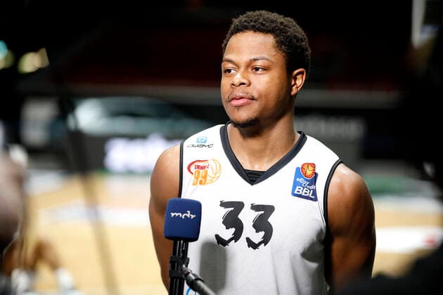 02.01.2022, easyCredit Basketball Bundesliga, BBL, Saison 2021 2022, Herren, Chemnitz Niners - Syntainics MBC Eric Washington, Niners Chemnitz beim Interview Chemnitz Messe Chemnitz Sachsen Germany