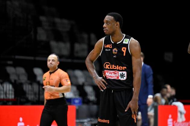02.01.2022 - Basketball - Saison 2021 2022 - 2. Bundesliga Pro-A - 17. Spieltag: Nürnberg Falcons Basketball Club NBC - wiha Panthers Schwenningen - - Quatarrius Deaundrey Wilson (9, wiha panthers Schwenningen ) enttäuscht Enttäuschung