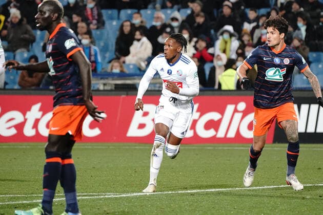 Lebo Mothiba (Strasbourg) FOOTBALL : Montpellier vs Strasbourg - 16eme de finale de coupe de France - Montpellier - 02 01 2022 NorbertScanella Panoramic 