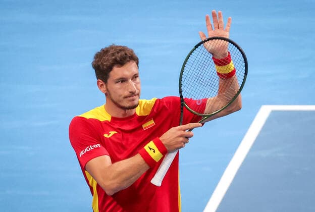 TENNIS ATP, Tennis Herren CUP, Pablo Carreno Busta of Team Spain reacts after winning his match against Viktor Durasovic of Team Norway on day 3 of the ATP Cup tennis tournament at Qudos Arena in Sydney, Monday, January 3, 2022. ( NO ARCHIVING, EDITORIAL USE ONLY, NO USE IN BOOKS WITHOUT CONSENT SYDNEY NSW AUSTRALIA  Copyright: xDAVIDxGRAYx 20220103001610443034