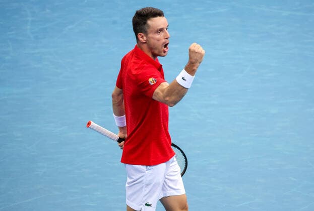 TENNIS ATP, Tennis Herren CUP, Roberto Bautista Agut of Team Spain reacts after winning his match against Casper Ruud of Team Norway on day 3 of the ATP Cup tennis tournament at Qudos Arena in Sydney, Monday, January 3, 2022. ( NO ARCHIVING, EDITORIAL USE ONLY, NO USE IN BOOKS WITHOUT CONSENT SYDNEY NSW AUSTRALIA  Copyright: xDAVIDxGRAYx 20220103001610461258