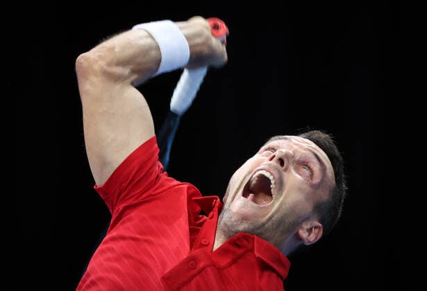 TENNIS ATP, Tennis Herren CUP, Roberto Bautista Agut of Team Spain serves during his match against Casper Ruud of Team Norway on day 3 of the ATP Cup tennis tournament at Qudos Arena in Sydney, Monday, January 3, 2022. ( NO ARCHIVING, EDITORIAL USE ONLY, NO USE IN BOOKS WITHOUT CONSENT SYDNEY NSW AUSTRALIA  Copyright: xDAVIDxGRAYx 20220103001610466339