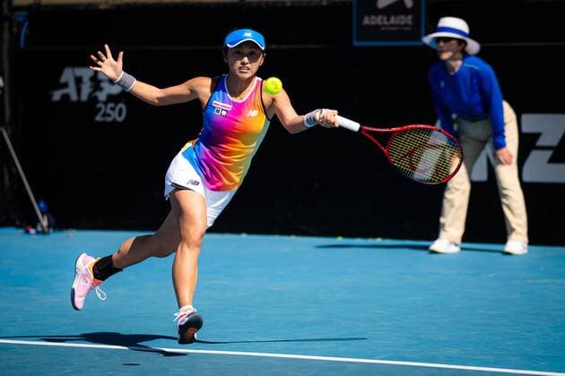 Mandatory Credit: Photo by Rob Prange Shutterstock (12683870em) Misaki Doi of Japan in action during the first round of the 2022 Adelaide International WTA, Tennis Damen 500 tennis tournament Adelaide International, Tennis, Memorial Drive Tennis Centre, Adelaide, Australia - 04 Jan 2022 Adelaide International, Tennis, Memorial Drive Tennis Centre, Adelaide, Australia - 04 Jan 2022  Copyright: xRobxPrange Shutterstockx 12683870em