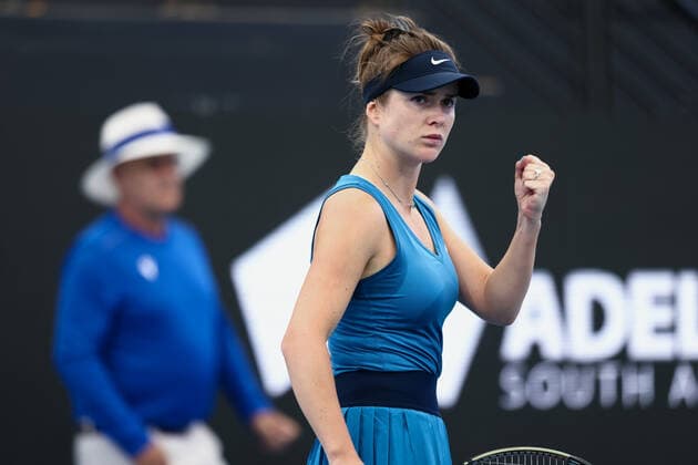 ADELAIDE, AUSTRALIA - JANUARY 04: Elina Svitolina of Ukraine reacts on a point during the WTA, Tennis Damen singles match between Elina Svitolina of Ukraine and Anastasia Gasanova of Russia on day two of the Adelaide International tennis tournament at Memorial Drive on January 04, 2022 in Adelaide, Australia. (Photo by Peter Mundy Speed Media Icon Sportswire) TENNIS: JAN 04 - Adelaide International Icon220104055