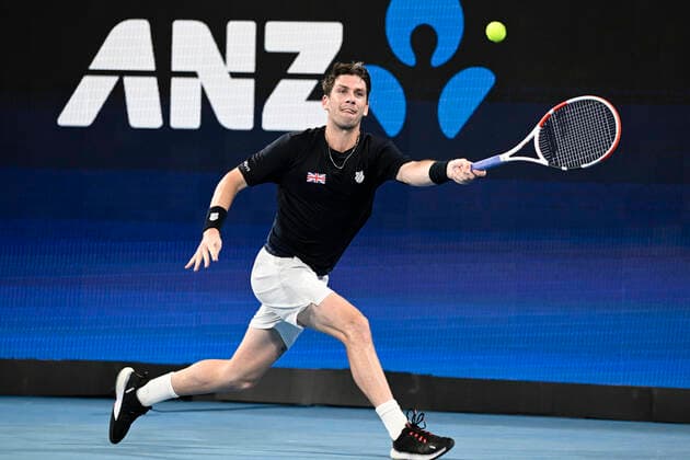 4th January 2022: Ken Rosewall Arena, Sydney Olympic Park, Sydney, Australia; ATP, Tennis Herren Cup tennis tournament, Day 4 Canada versus Great Britain; Cameron Norrie of Team Great Britain hits a forehand to Felix Auger-Aliassime of Team Canada  ActionPlus12353219 NigelxOwen