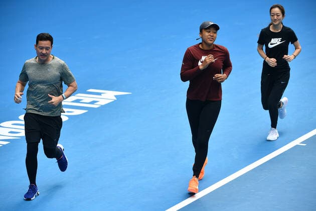 TENNIS MELBOURNE SUMMER SET, Naomi Osaka of Japan centre trains during a practice session on Day 3 of the Melbourne Summer Set tennis tournament at Melbourne Park in Melbourne, Wednesday, January 5, 2022. ( NO ARCHIVING, EDITORIAL USE ONLY, NO USE IN BOOKS WITHOUT CONSENT MELBOURNE VIC AUSTRALIA  Copyright: xJAMESxROSSx 20220105001610884667