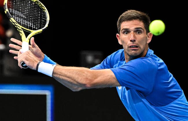 Mandatory Credit: Photo by James Gourley Shutterstock (12683878c) Frederico Delbonis of Team Argentina in action during the ATP, Tennis Herren Cup Group Match against Team Poland ATP Cup, Tennis, Qudos Bank Arena, Sydney, Australia - 05 Jan 2022 ATP Cup, Tennis, Qudos Bank Arena, Sydney, Australia - 05 Jan 2022  Copyright: xJamesxGourley Shutterstockx 12683878c