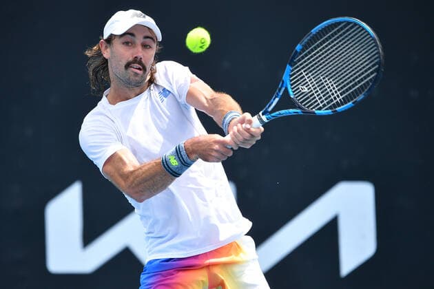 TENNIS MELBOURNE SUMMER SET, Jordan Thompson of Australia in action during a match against Christopher O Connell of Australia on Day 3 of the Melbourne Summer Set tennis tournament at Melbourne Park in Melbourne, Wednesday, January 5, 2022. ( NO ARCHIVING, EDITORIAL USE ONLY, NO USE IN BOOKS WITHOUT CONSENT MELBOURNE VIC AUSTRALIA  Copyright: xJAMESxROSSx 20220105001610899336