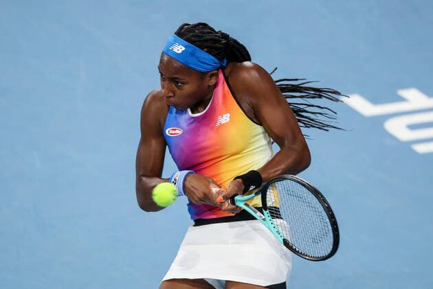 TENNIS ADELAIDE INTERNATIONAL, Cori Gauff of the USA during her match against Ashleigh Barty of Australia on Day 3 of the the Adelaide International Tennis Tournament, at Memorial Drive, in Adelaide, Wednesday, January 5, 2022. ( NO ARCHIVING, EDITORIAL USE ONLY, NO USE IN BOOKS WITHOUT CONSENT ADELAIDE SA AUSTRALIA  Copyright: xMATTxTURNERx 20220105001610957769