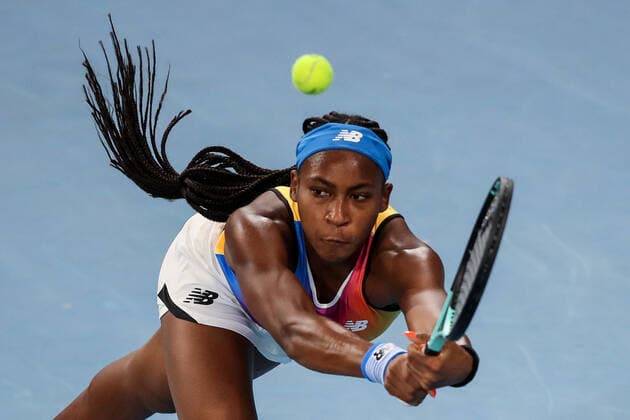 TENNIS ADELAIDE INTERNATIONAL, Cori Gauff of the USA during her match against Ashleigh Barty of Australia on Day 3 of the the Adelaide International Tennis Tournament, at Memorial Drive, in Adelaide, Wednesday, January 5, 2022. ( NO ARCHIVING, EDITORIAL USE ONLY, NO USE IN BOOKS WITHOUT CONSENT ADELAIDE SA AUSTRALIA  Copyright: xMATTxTURNERx 20220105001610957811
