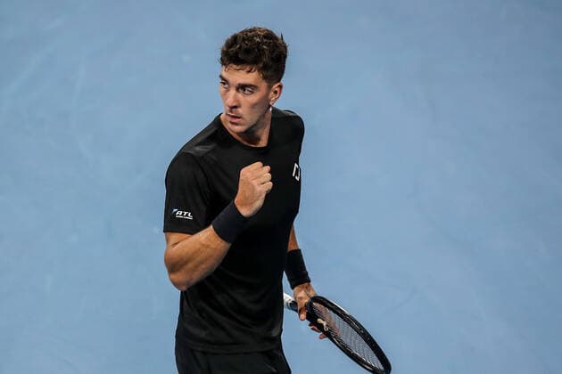 TENNIS ADELAIDE INTERNATIONAL, Thanasi Kokkinakis of Australia in his match against Frances Tiafoe of the USA on Day 3 of the the Adelaide International Tennis Tournament, at Memorial Drive, in Adelaide, Wednesday, January 5, 2022. ( NO ARCHIVING, EDITORIAL USE ONLY, NO USE IN BOOKS WITHOUT CONSENT ADELAIDE SA AUSTRALIA  Copyright: xMATTxTURNERx 20220105001610981339